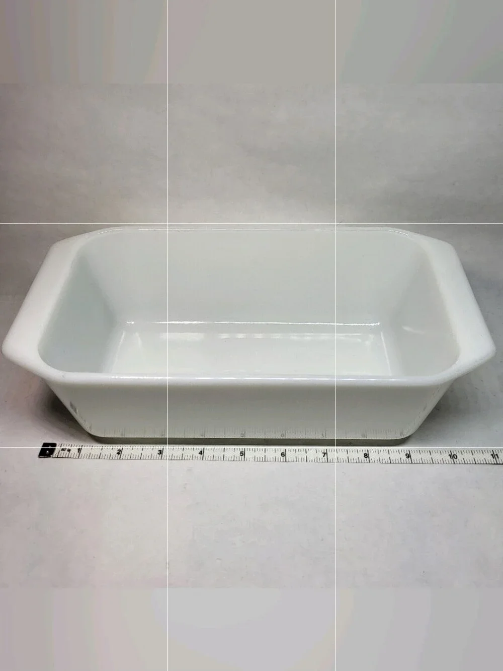 PYREX Opal White Loaf PAN 9x5x3 Ovenware 215-B Milk Glass Baking Dish w/ Handles